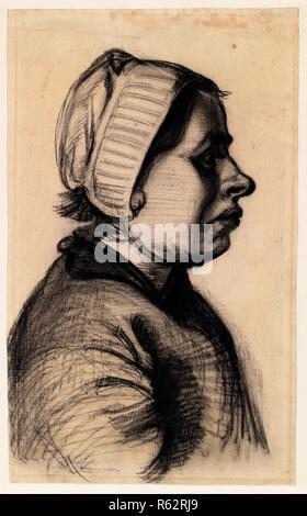Kopf einer Frau. Datum: Dezember 1884 - Mai 1885, Nuenen. Abmessungen: 33,8 cm x 20,7 cm. Museum: Van Gogh Museum, Amsterdam. Stockfoto