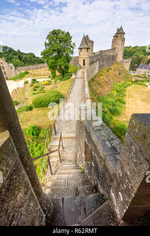 Fougères Schloss in Bretagne, Frankreich. Stockfoto