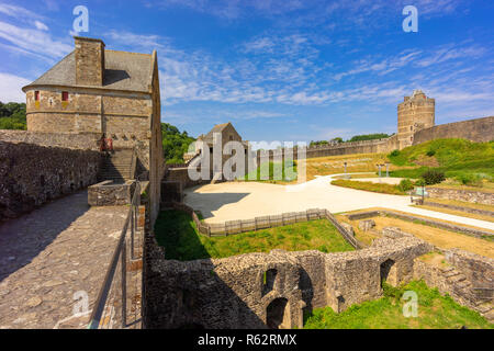 Fougères Schloss in Bretagne, Frankreich. Stockfoto