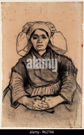 Sitzende Frau. Datum: Februar 1885, Nuenen. Abmessungen: 31,7 cm x 20,7 cm. Museum: Van Gogh Museum, Amsterdam. Stockfoto