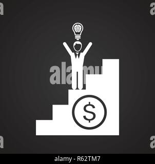 Crowdfunder Symbol auf schwarzem Hintergrund für Grafik- und Webdesign, modernen einfachen Vektor unterzeichnen. Internet Konzept. Trendy Symbol für Web site Design web-Taste oder mobile App. Stock Vektor