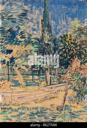 Treppen in den Garten von Asyl. Datum: Mai-Juni 1889, Saint-Rémy-de-Provence. Abmessungen: 63,1 cm x 45,6 cm. Museum: Van Gogh Museum, Amsterdam. Stockfoto