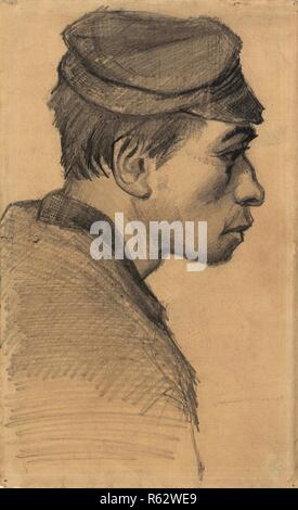 Kopf eines jungen Menschen. Datum: Dezember 1884 - Mai 1885, Nuenen. Abmessungen: 34,7 cm x 21,6 cm. Museum: Van Gogh Museum, Amsterdam. Stockfoto