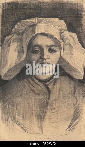Kopf einer Frau. Datum: Dezember 1884 - Mai 1885, Nuenen. Abmessungen: 34,5 cm x 21,2 cm. Museum: Van Gogh Museum, Amsterdam. Stockfoto