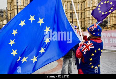 London, Großbritannien. 3. Dezember, 2018. Anti Brexit Unterstützer außerhalb der Häuser, Westminster, London.UK Credit demonstrieren: michael Melia/Alamy leben Nachrichten Stockfoto