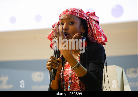 Katowice, Polen. 3 Dez, 2018. Hindou Ibrahim gesehen auf einer Podiumsdiskussion während der COP 24 UN-Klimakonferenz 2018. Credit: Omar Marques/SOPA Images/ZUMA Draht/Alamy leben Nachrichten Stockfoto