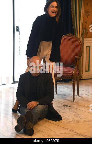 Rom, Italien. 3. Dezember 2018. Hotel Parco dei Principi - Präsentation Film "LA PRIMA PIETRA' Kasia Smutniak und Rolando Ravello Credit: Giuseppe Andidero/Alamy leben Nachrichten Stockfoto