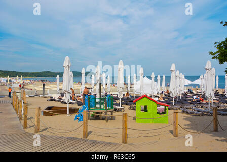 Kinderspielplatz, Strand, Sopot, Polen Stockfoto