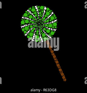 Candy stick dot Symbol auf schwarzem Hintergrund Stockfoto