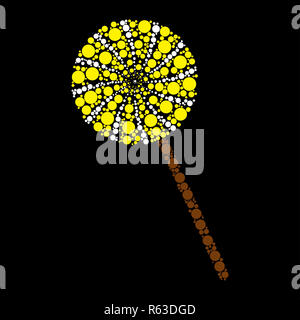 Candy stick dot Symbol auf schwarzem Hintergrund Stockfoto