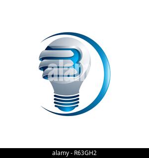 Abstrakte Glühbirne Logo Design aus Farbe Stück - verschiedene geometrische Formen Stock Vektor