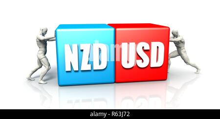 NZD USD Währungspaar Stockfoto