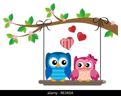 Valentine Eulen Thema Bild 6 Stockfoto