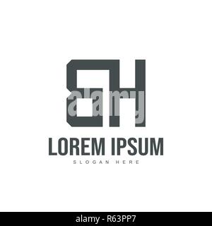 BH Schreiben Logo Design. Initial logo Template Design Stock Vektor