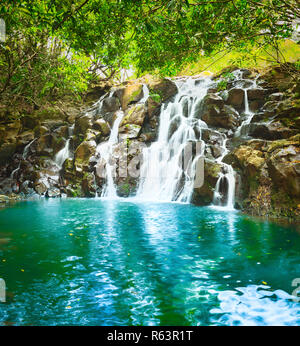 Cascade Vacoas Wasserfall. Mauritius. Stockfoto