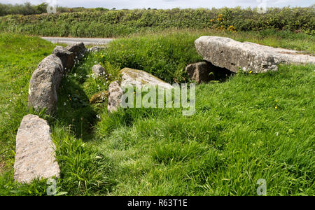 Die tregiffian Grabkammer, eine Neolithische oder frühen Bronzezeit Grab in der Nähe von St Austell, Cornwall, Großbritannien Stockfoto