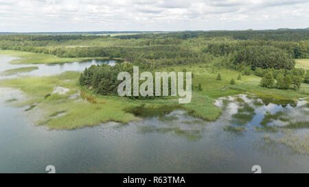 Plateliai See Litauen Antenne drone Ansicht von oben Stockfoto