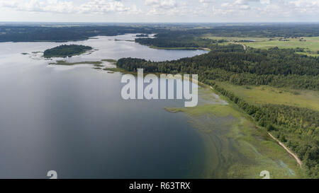 Plateliai See Litauen Antenne drone Ansicht von oben Stockfoto