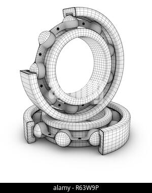 Kugellager in einem Schnitt Stockfoto