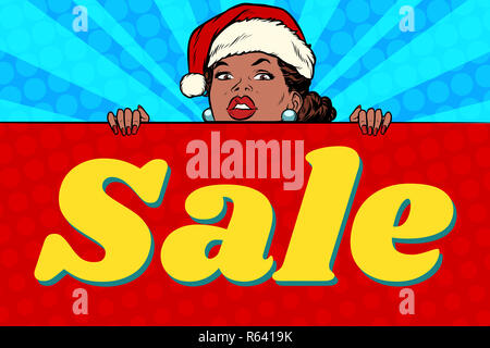 Afrikanische Santa Girl und Vertrieb Plakat Stockfoto