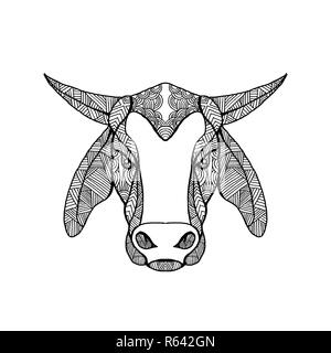 Brahma Bull Head Mandala Stockfoto