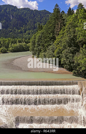 Der Lech mit der lechfall bei Füssen Stockfoto