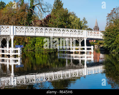 Am frühen Morgen Themse, Whitchurch Brücke, in der Nähe von Aylesbury-on-Thames, Reading, Berkshire, Oxfordshire, England, UK, GB Stockfoto