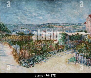 Montmartre: Hinter der Moulin de la Galette. Datum: Juli 1887, Paris. Abmessungen: 81 cm x 100 cm, 100 cm x 119,5 cm. Museum: Van Gogh Museum, Amsterdam. Autor: Van Gogh, Vincent. VINCENT VAN GOGH. Stockfoto