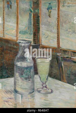 Café Tabelle mit Absinth. Datum: Februar-März 1887, Paris. Abmessungen: 46,3 cm x 33,2 cm, 60 cm x 47 cm. Museum: Van Gogh Museum, Amsterdam. Autor: Van Gogh, Vincent. VINCENT VAN GOGH. Stockfoto