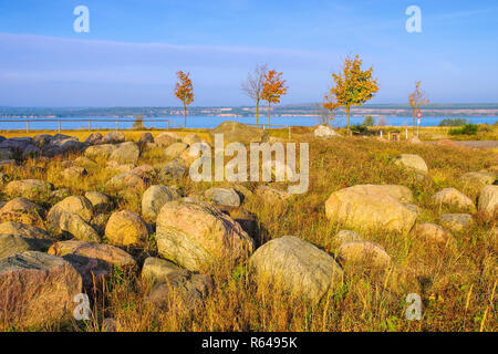 Pritzen Boulders, Lausitzer Lakeland - pritzen Findling im Lausitzer Seenplatte Stockfoto