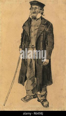 Alter Mann mit einem Stock. Datum: September bis November 1882, in Den Haag. Abmessungen: 50,4 cm x 30,2 cm. Museum: Van Gogh Museum, Amsterdam. Stockfoto