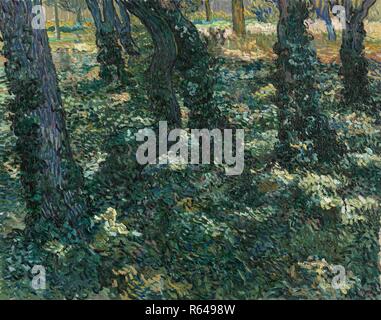 Unterholz. Datum: Juli 1889, Saint-Rémy-de-Provence. Abmessungen: 73,0 cm x 92,3 cm, 92,2 cm x 111,6 cm. Museum: Van Gogh Museum, Amsterdam. Autor: Van Gogh, Vincent. VINCENT VAN GOGH. Stockfoto