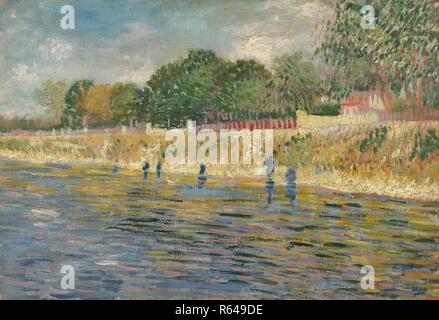 Ufer der Seine. Datum: Mai-juli 1887, Paris. Abmessungen: 32,0 cm x 46,0 cm, 47,1 cm x 61,3 cm. Museum: Van Gogh Museum, Amsterdam. Autor: Van Gogh, Vincent. VINCENT VAN GOGH. Stockfoto