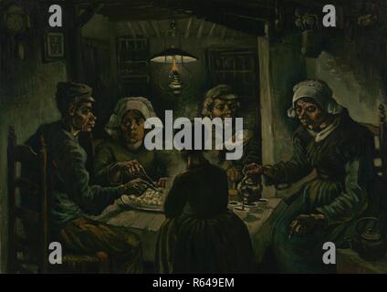 Die Kartoffelesser. Datum: April-Mai 1885, Nuenen. Abmessungen: 82 cm x 114 cm, 100 cm x 133 cm. Museum: Van Gogh Museum, Amsterdam. Autor: Van Gogh, Vincent. VINCENT VAN GOGH. Stockfoto