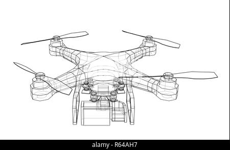 Drone Konzept. 3D-Darstellung Stockfoto