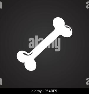Hund Knochen Symbol auf schwarzem Hintergrund für Grafik- und Webdesign, modernen einfachen Vektor unterzeichnen. Internet Konzept. Trendy Symbol für Web site Design web-Taste oder mobile App. Stock Vektor
