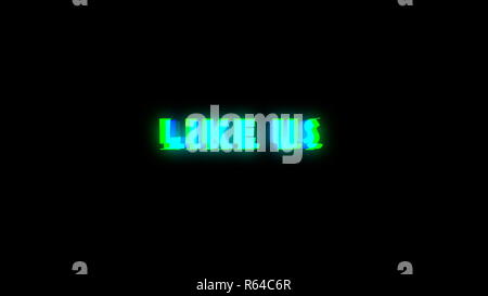 Wie uns Text mit schlechtem Signal. Glitch Wirkung Stockfoto