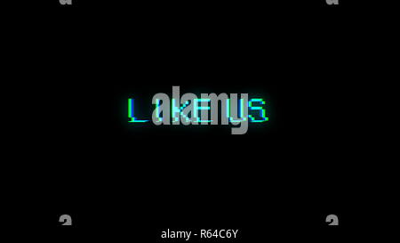 Wie uns Text mit schlechtem Signal. Glitch Wirkung Stockfoto