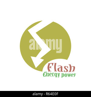 Blitz Flash Logo Vorlage. Schnell schnell Schnell Symbol Konzept Symbol. Thunderbolt Schriftzug. Stockfoto