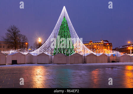 Weihnachtsbaum in Vilnius, Litauen Stockfoto