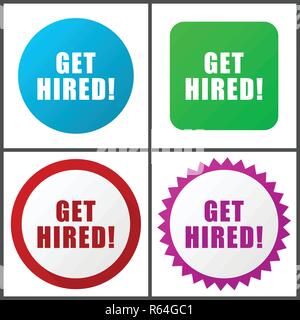 Hiviolet Rosa Rot, Blau, Grün und Rosa vektor Icon Set erhalten. Web Icons. Flaches Design Zeichen und Symbole einfach zu bearbeiten Stock Vektor