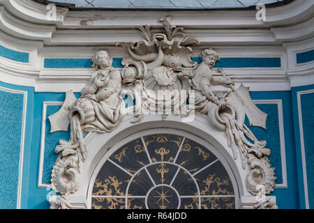 Die 18 thC Hermitage Pavillon in Catherine Park, Zarskoje Selo. Original von Mikhail Zemtsov und später Rastrelli. St. Petersburg, Russland. Stockfoto