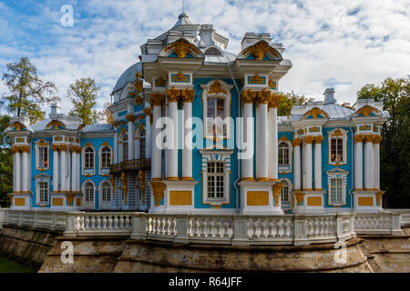 Die 18 thC Hermitage Pavillon in Catherine Park, Zarskoje Selo. Original von Mikhail Zemtsov und später Rastrelli. St. Petersburg, Russland. Stockfoto