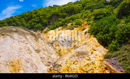 Blick auf den Sulphur Springs Drive-in-Vulkan in der Nähe von Saint Lucia Saint Lucia Stockfoto