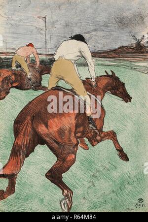 Der Jockey (Le Jockey). Abmessungen: 51,7 cm x 36,2 cm, 51,7 cm x 36,2 cm. Museum: Van Gogh Museum, Amsterdam. Thema: de Toulouse-Lautrec, Henri. Stockfoto