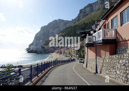 Catalan Bay in Gibraltar im Winter Stockfoto