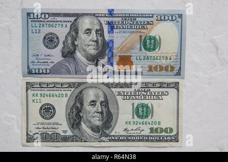 Uns 100 Dollar Bill Stockfoto