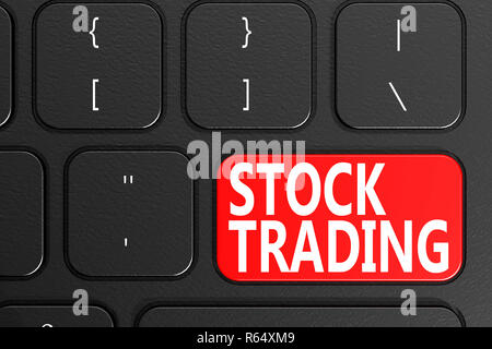 Der Aktienhandel auf Tastatur, schwarz Stockfoto