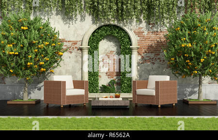 Luxus Garten im klassischen Stil Stockfoto