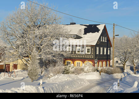 Weifa in der Oberlausitz im Winter Stockfoto